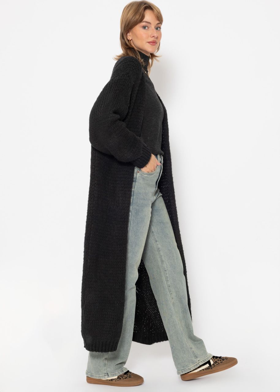 Extra long cardigan - black