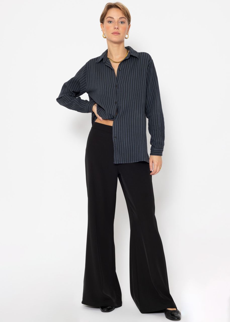 High Waist Palazzo Trousers - black