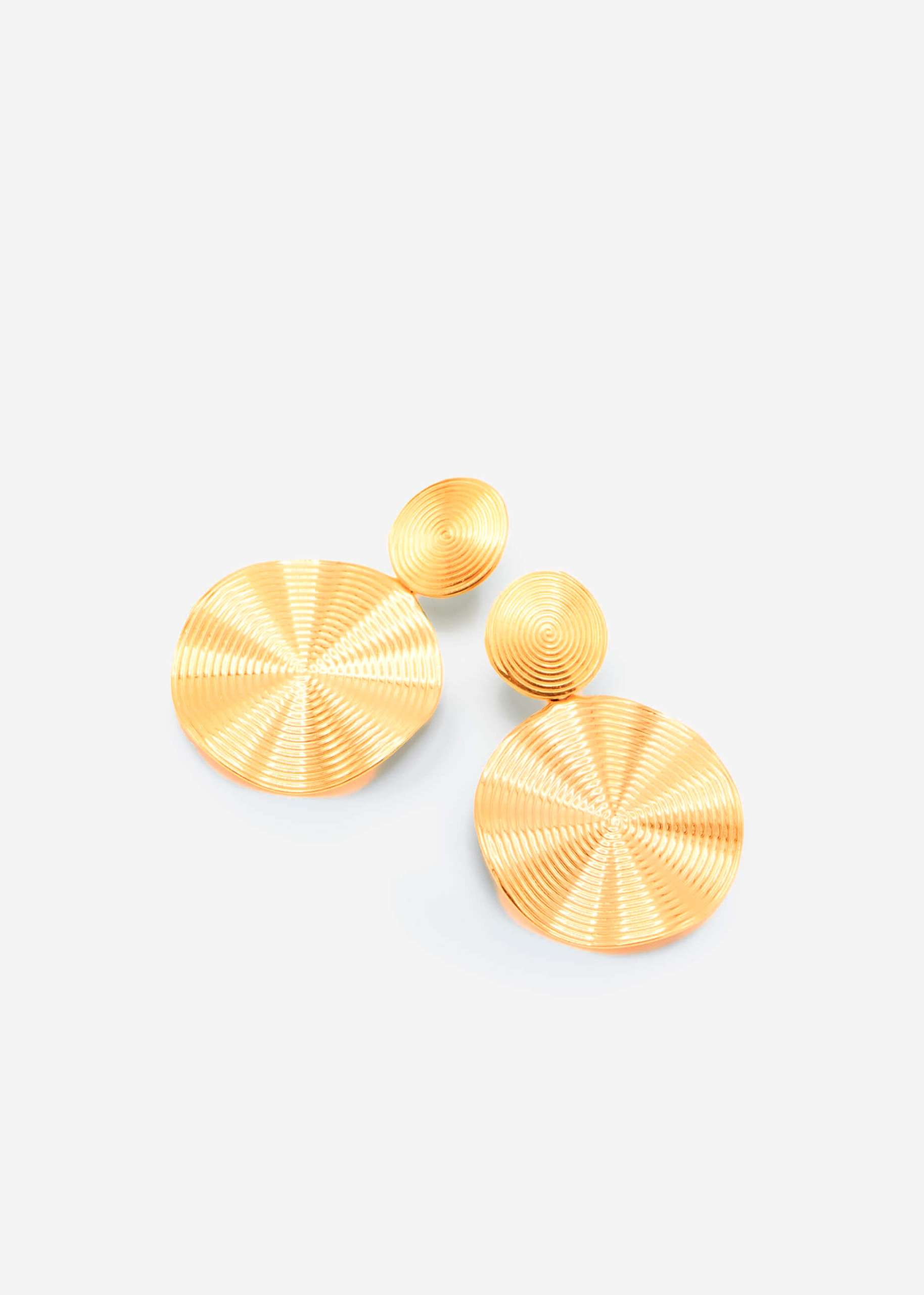 Circle earrings with structure - gold