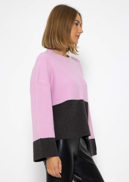 Jumper with grey hem - lilac