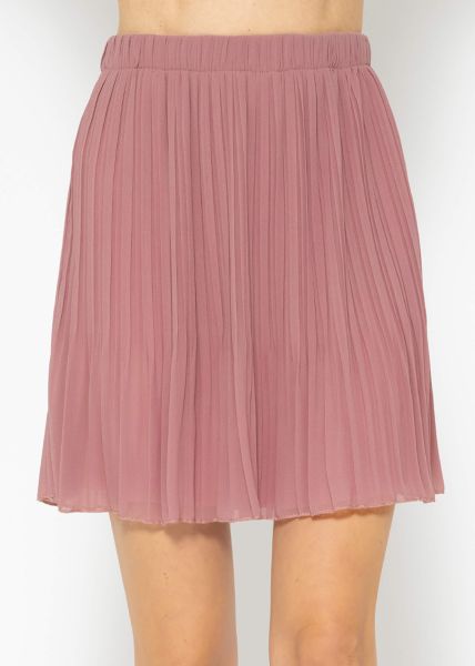 Pleated chiffon skirt, rose