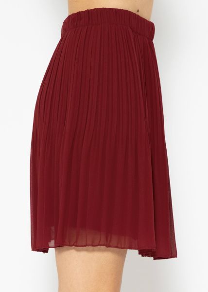 Pleated chiffon skirt, burgundy | Skirts | Clothing