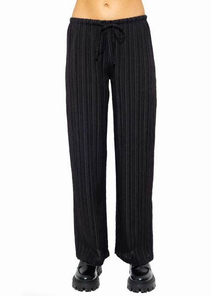 Trousers with crinkle effect - black