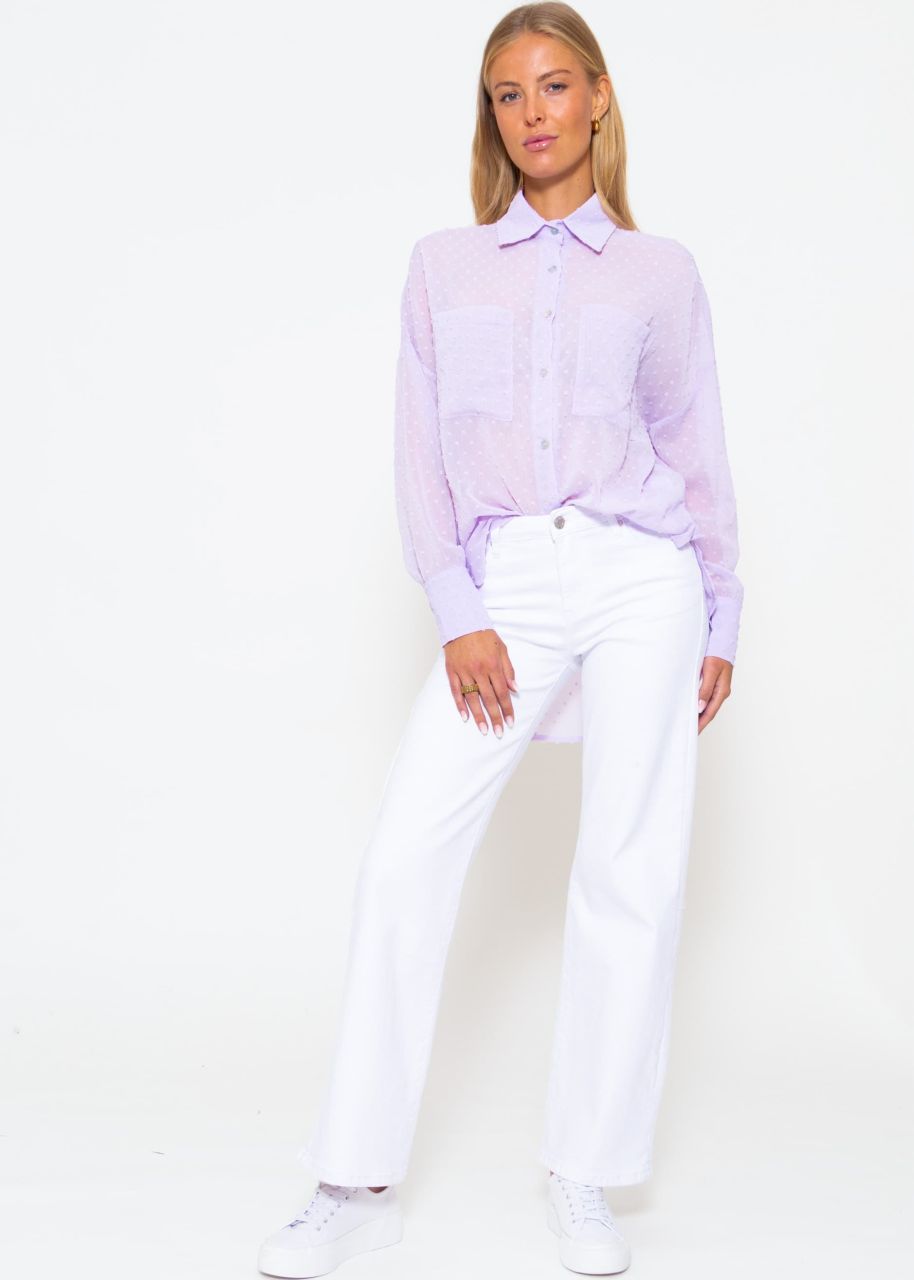 Oversize plumetis blouse, lilac