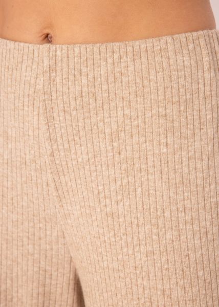 Ribbed trousers with wide leg, taupe