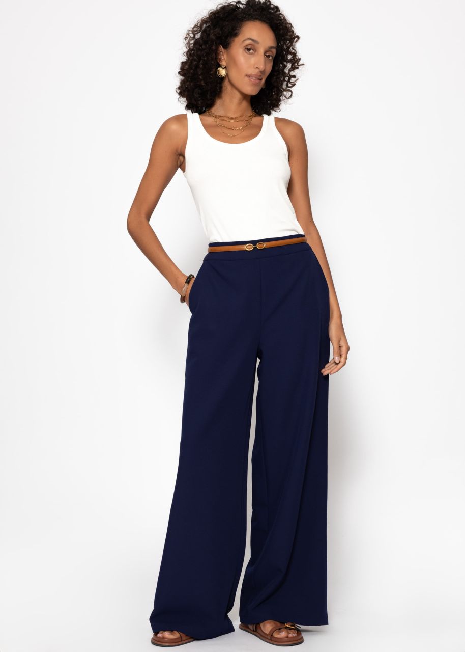 Lightweight fabric trousers - dark blue