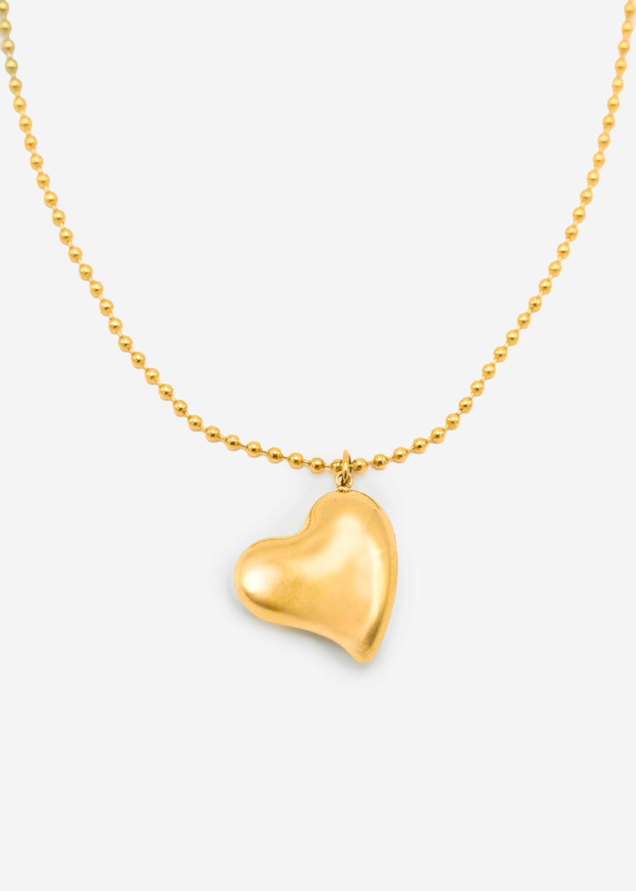 Necklace with heart pendant - gold