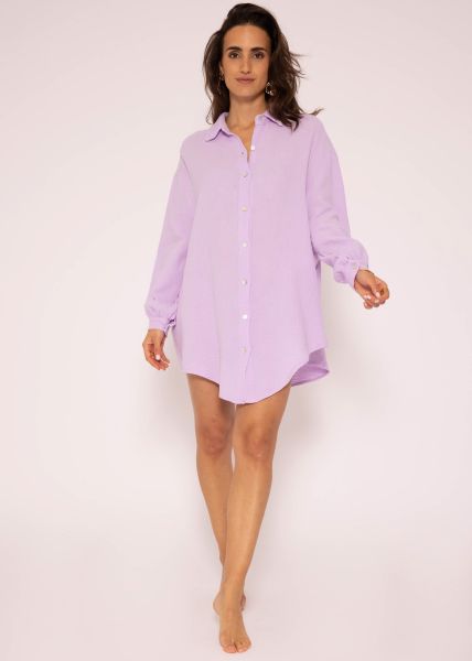 Muslin blouse oversize, lilac
