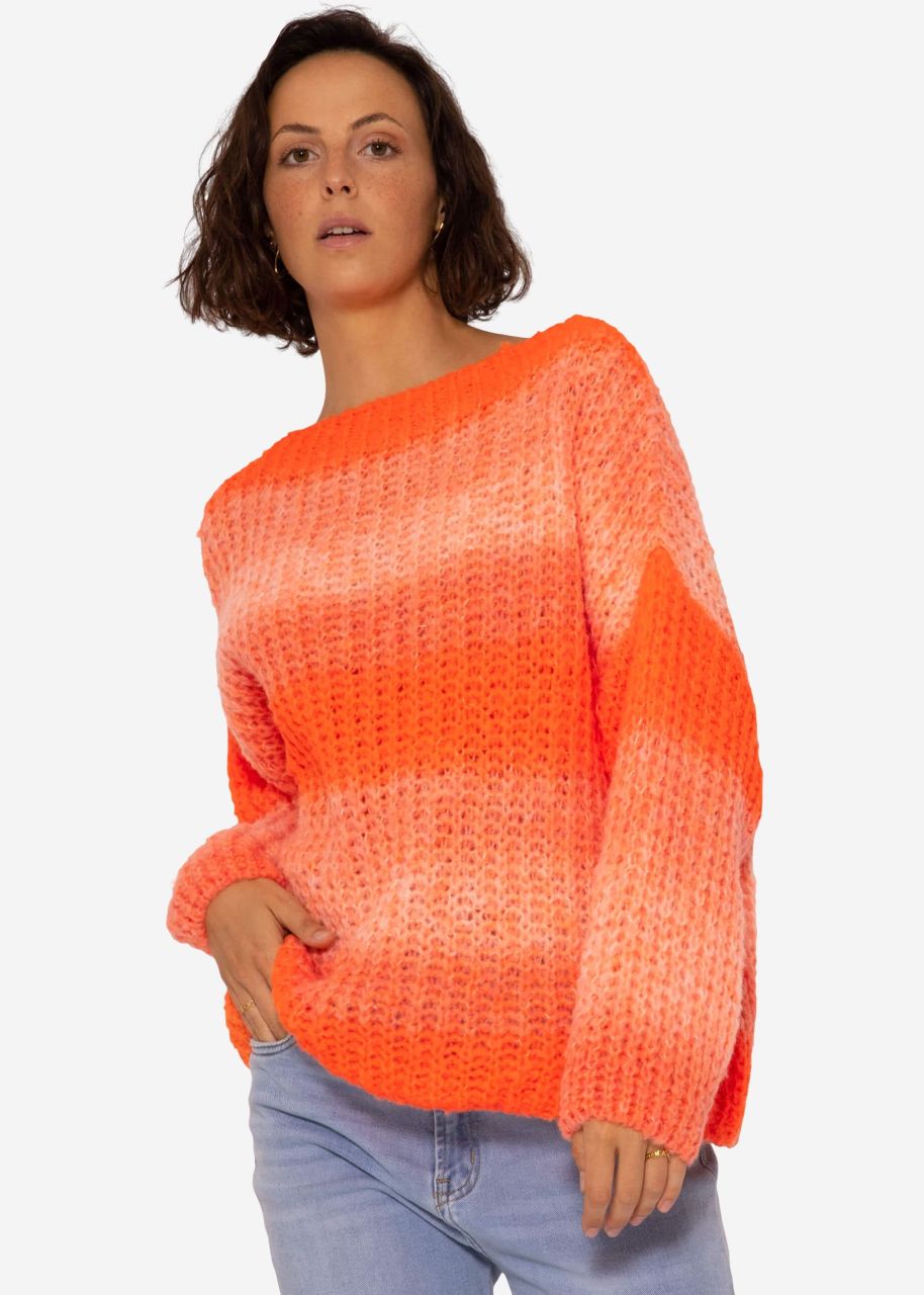 Knitted jumper with colour gradient, orange
