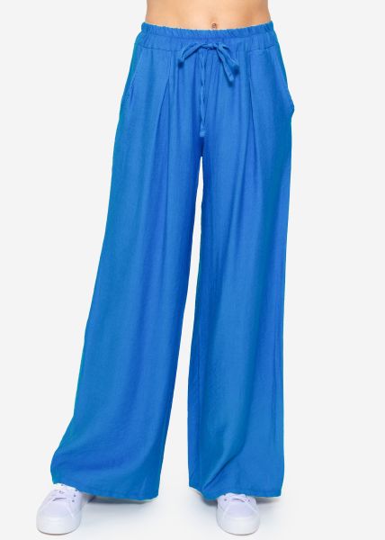 Shimmering casual viscose trousers, royal blue