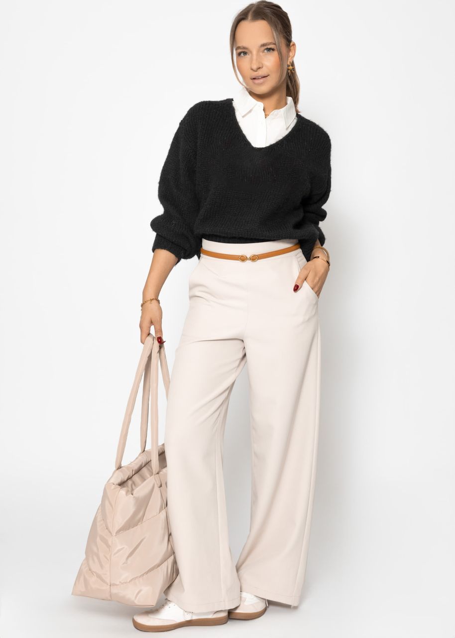 V-neck jumper - black