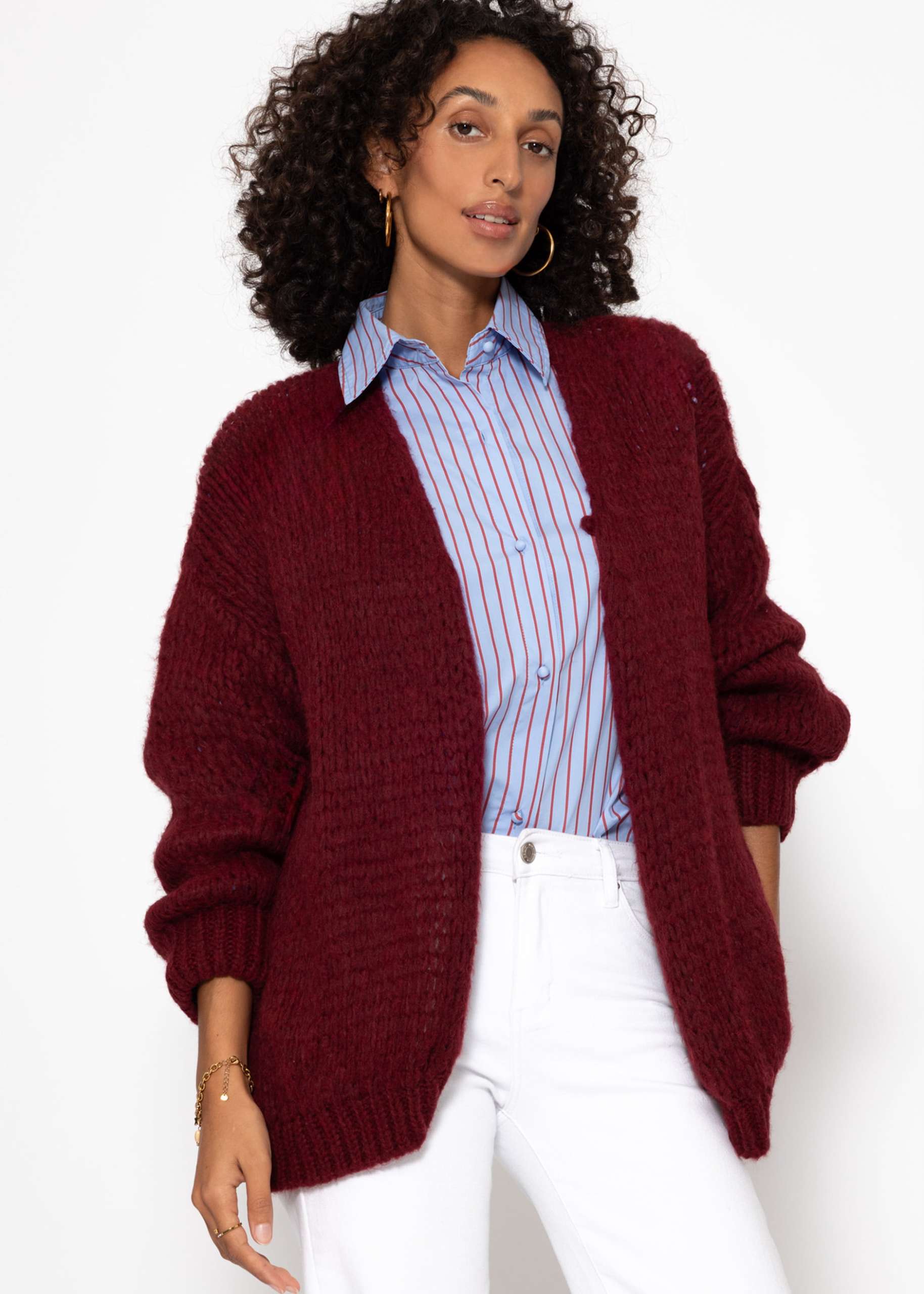 Oversize cardigan - burgundy red
