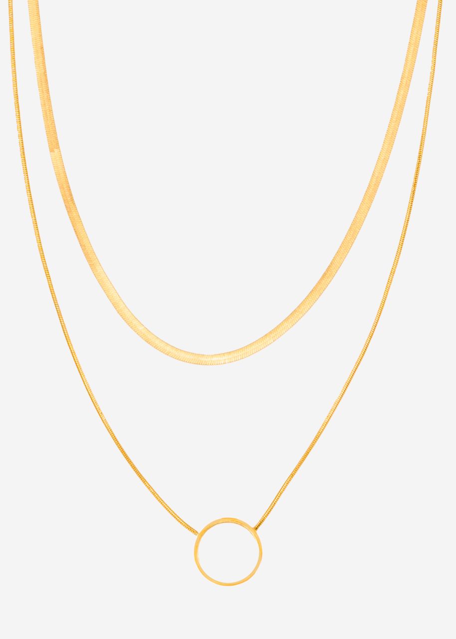 Layering necklace with pendant - gold