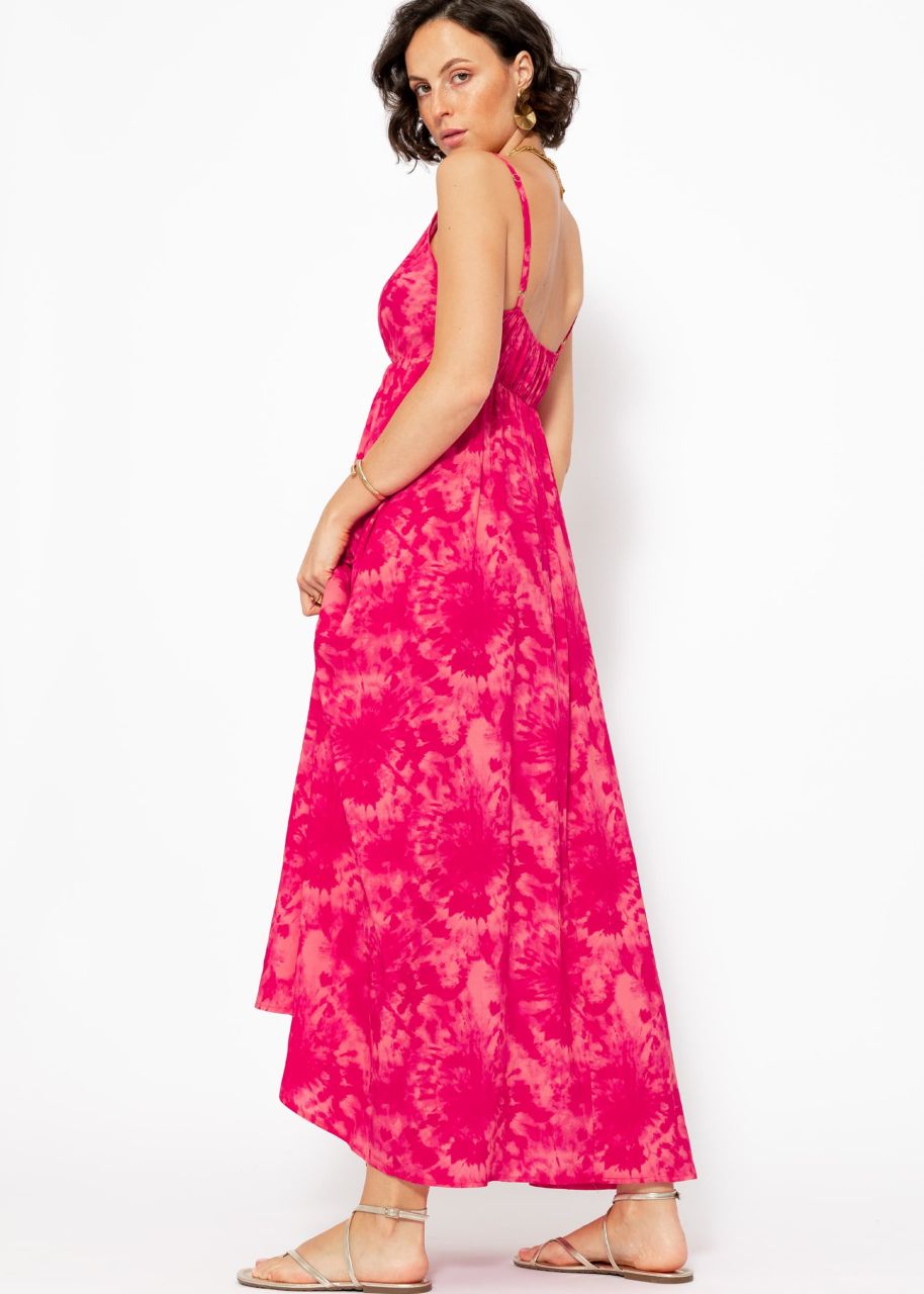 Maxi dress with batik print - pink