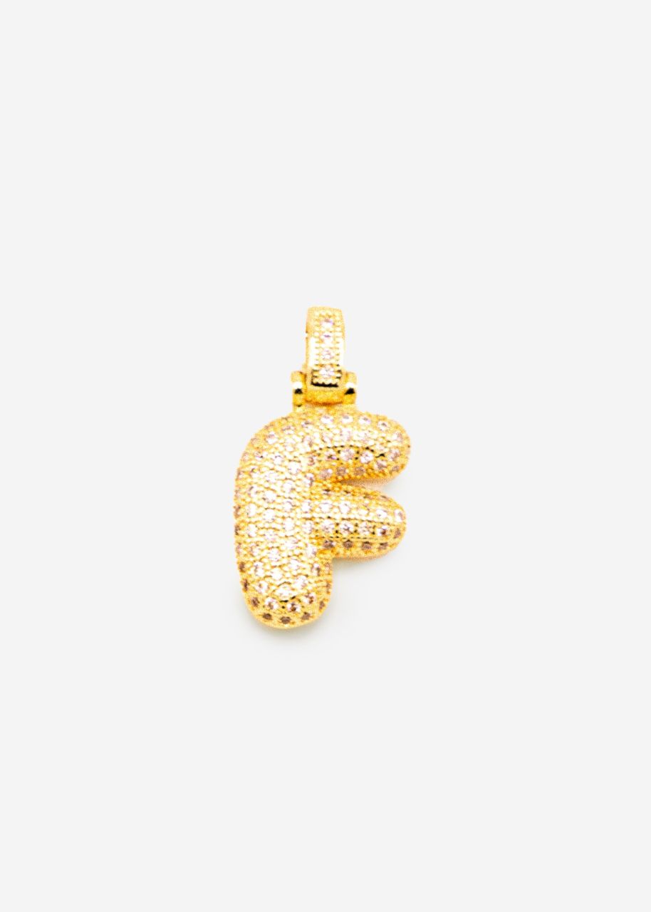 Letter chain - F - gold