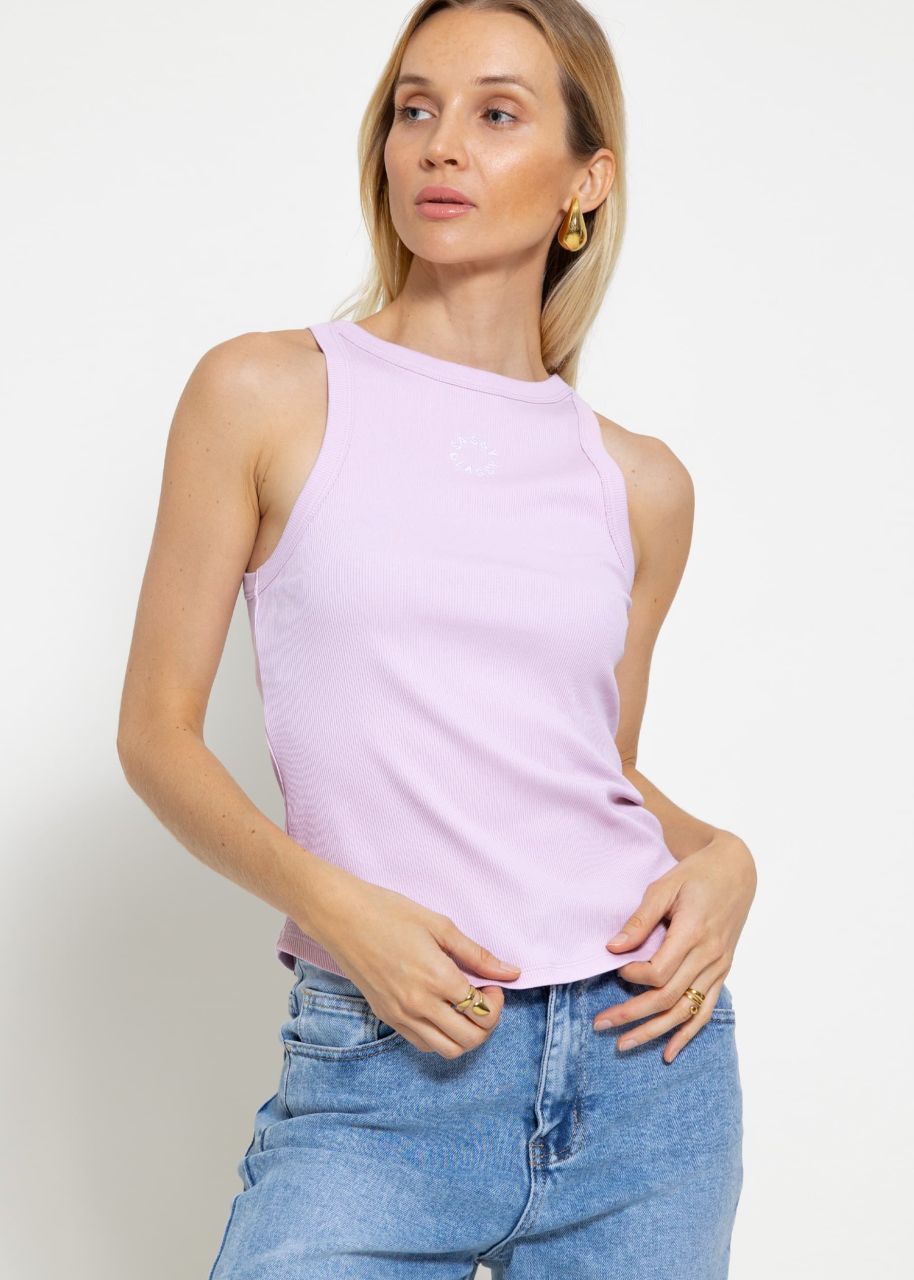 Tank top with embroidery - lilac