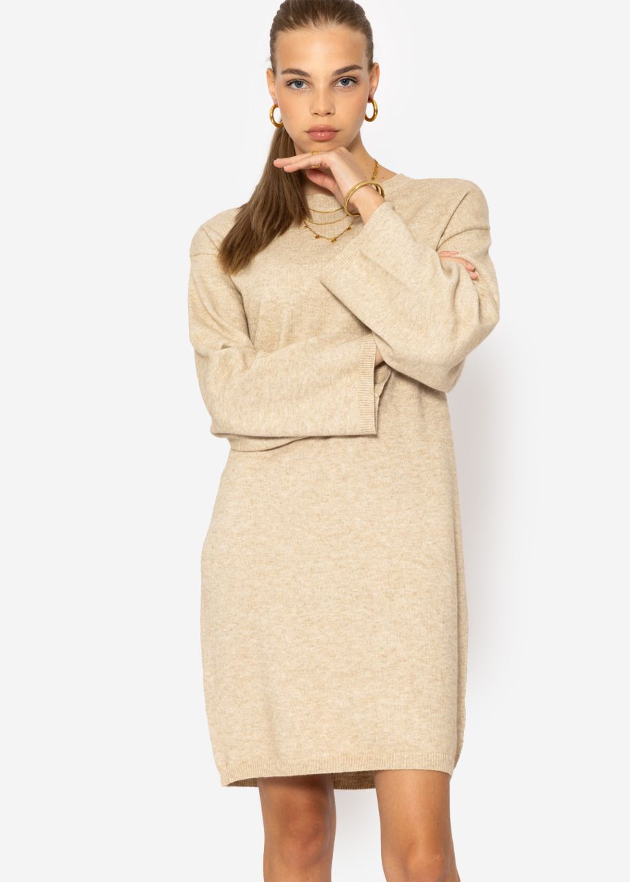 Oversize dress in knit - beige