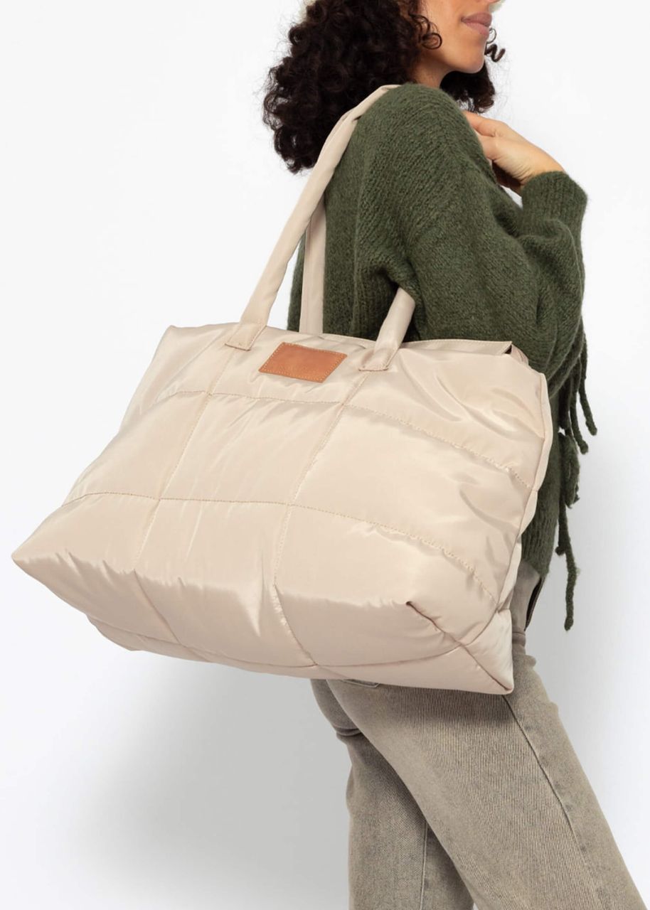 Quilted XL shopper - beige