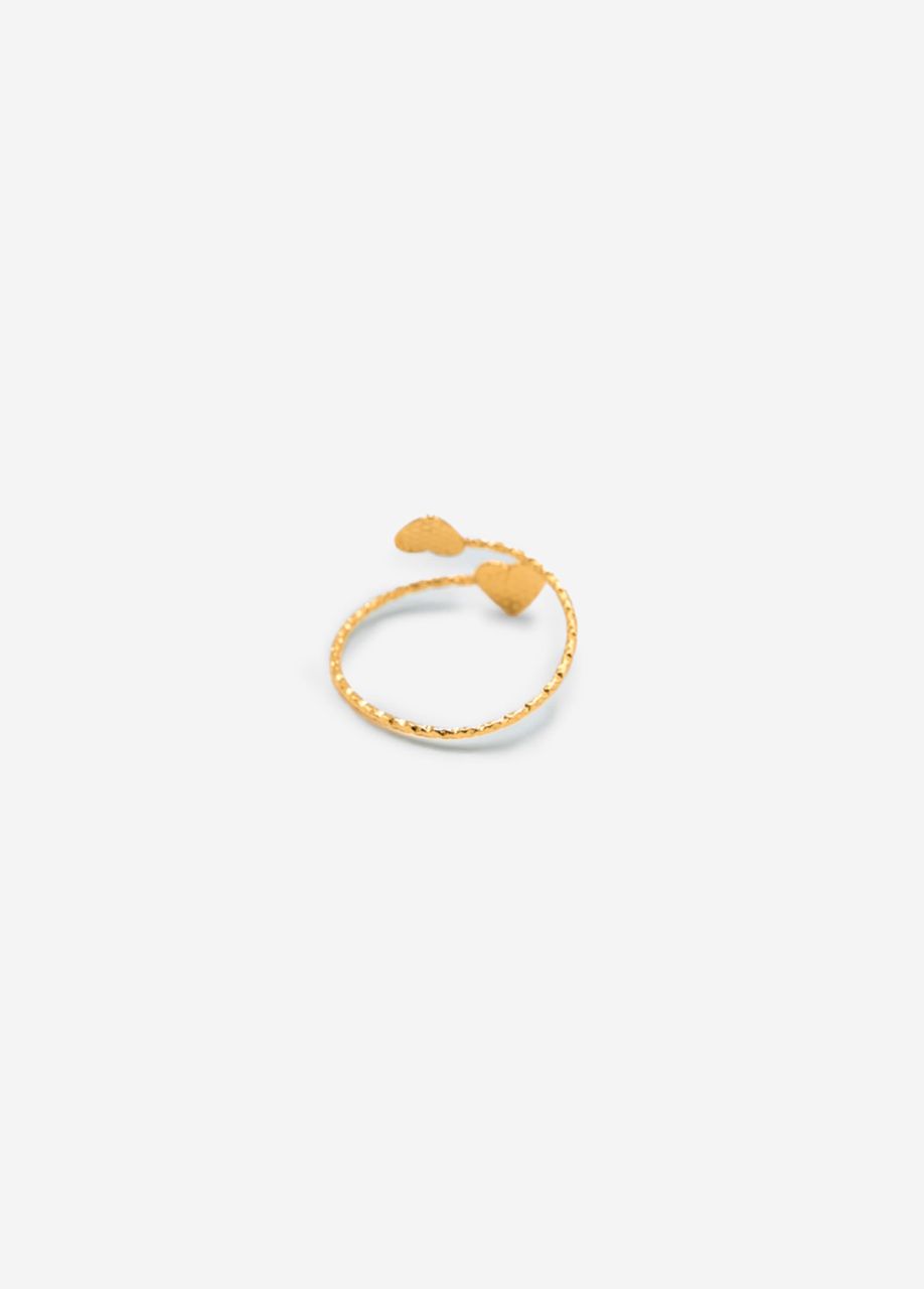 Ring with 2 hearts - gold