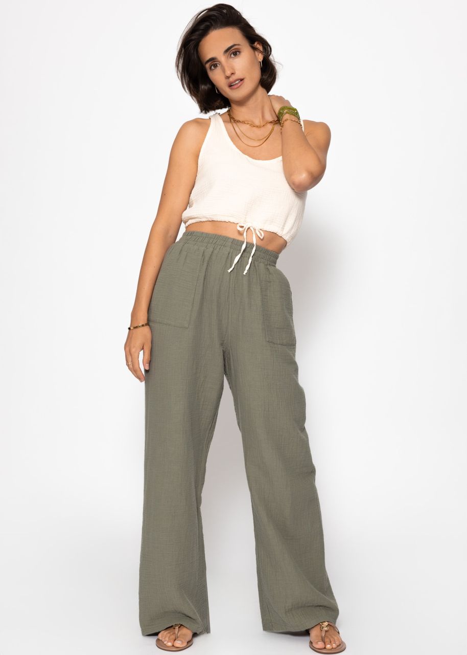 Muslin trousers - khaki