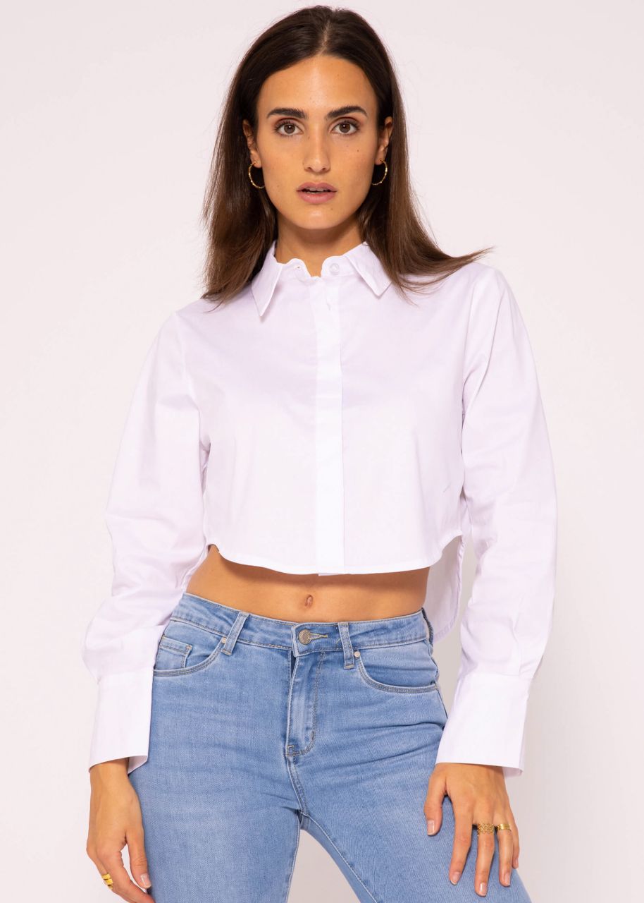 Short cotton blouse, white