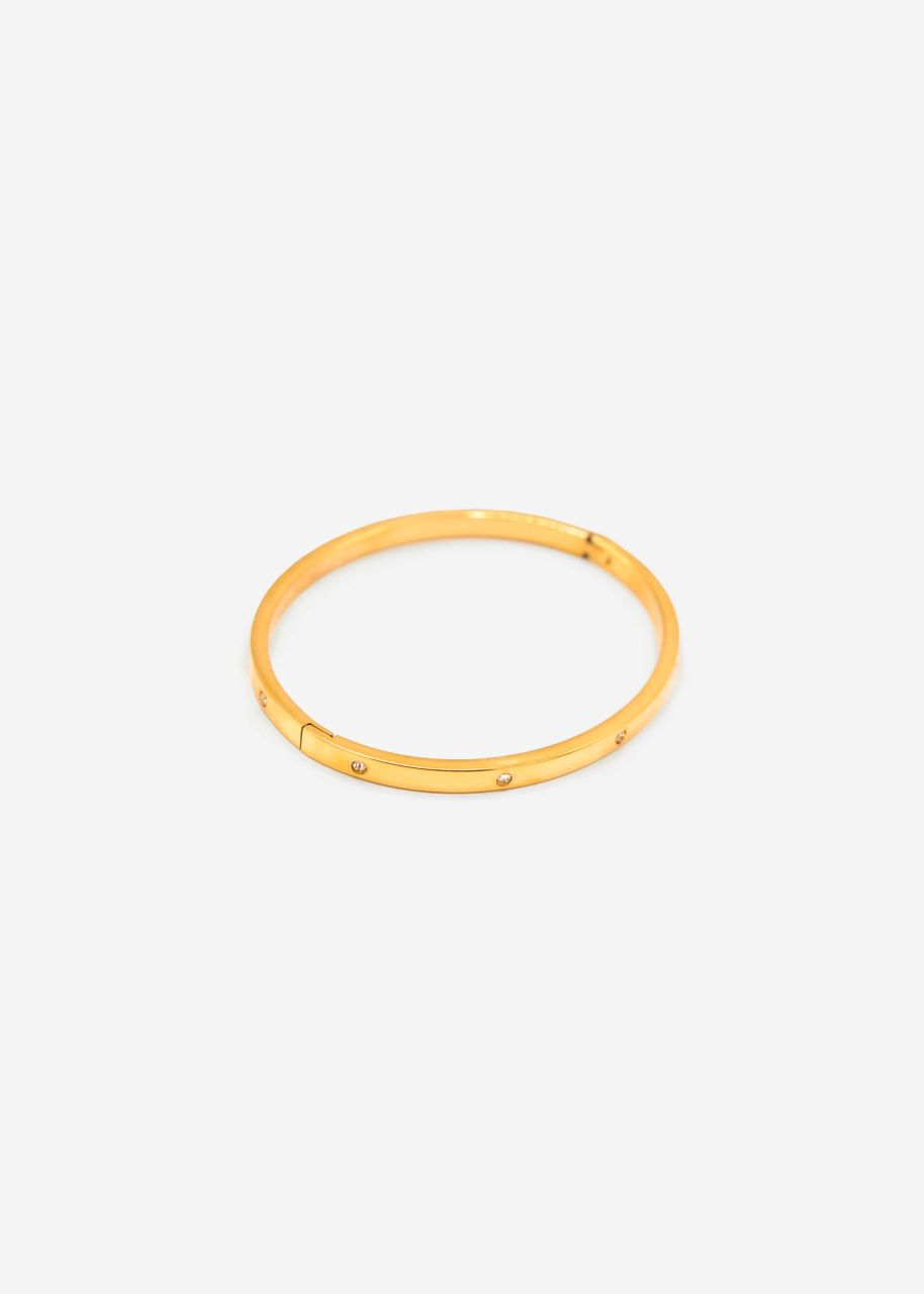 Bangle with glittering stones - gold