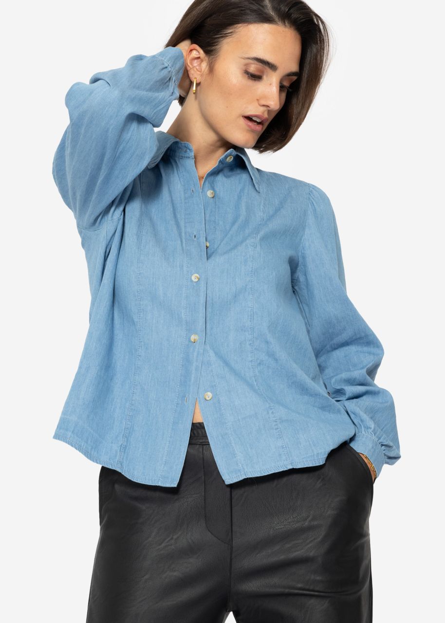 Feminine denim blouse - blue