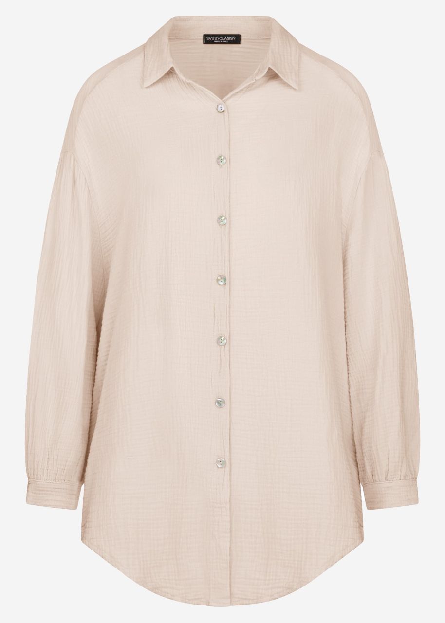 Oversize muslin blouse, beige