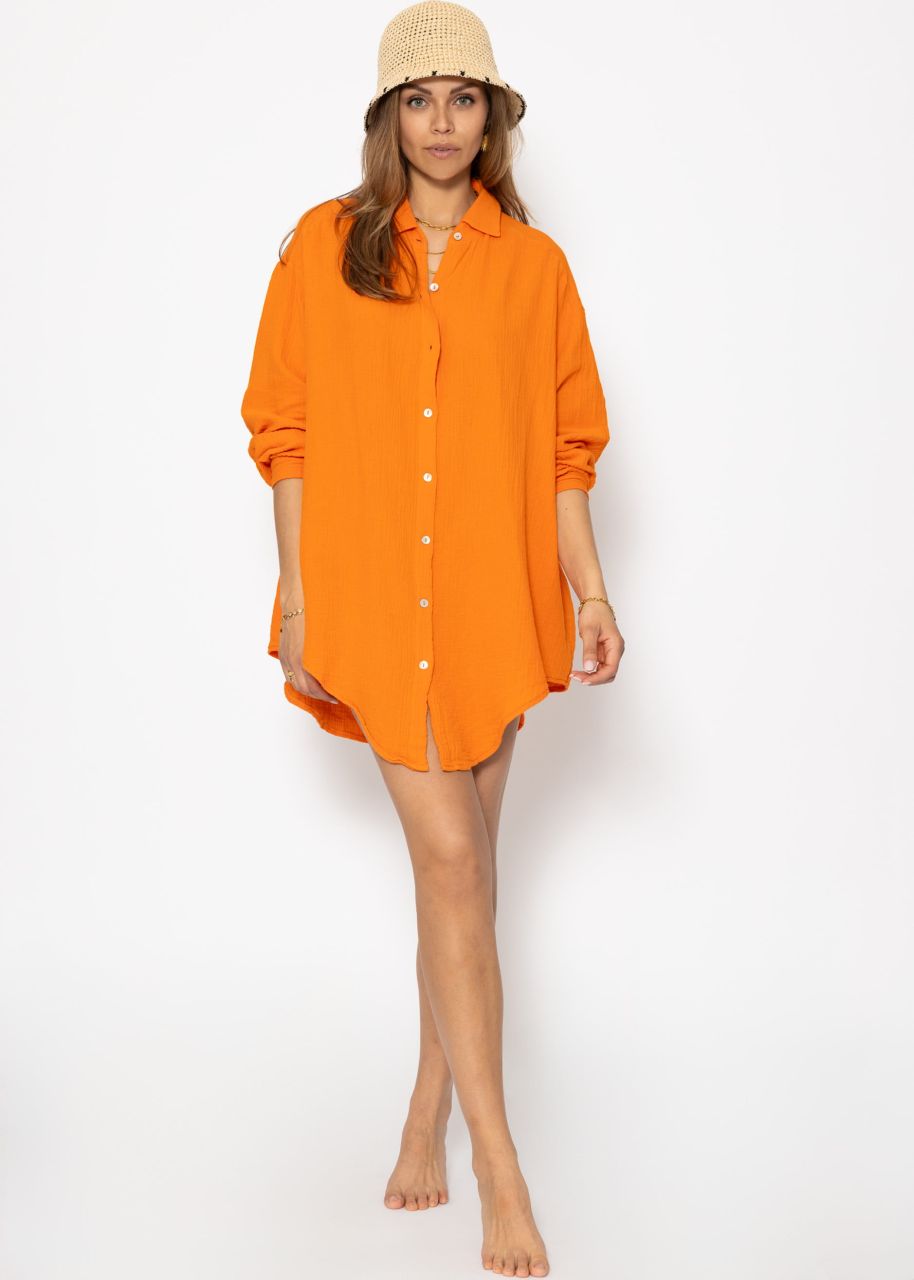 Muslin blouse oversize, orange