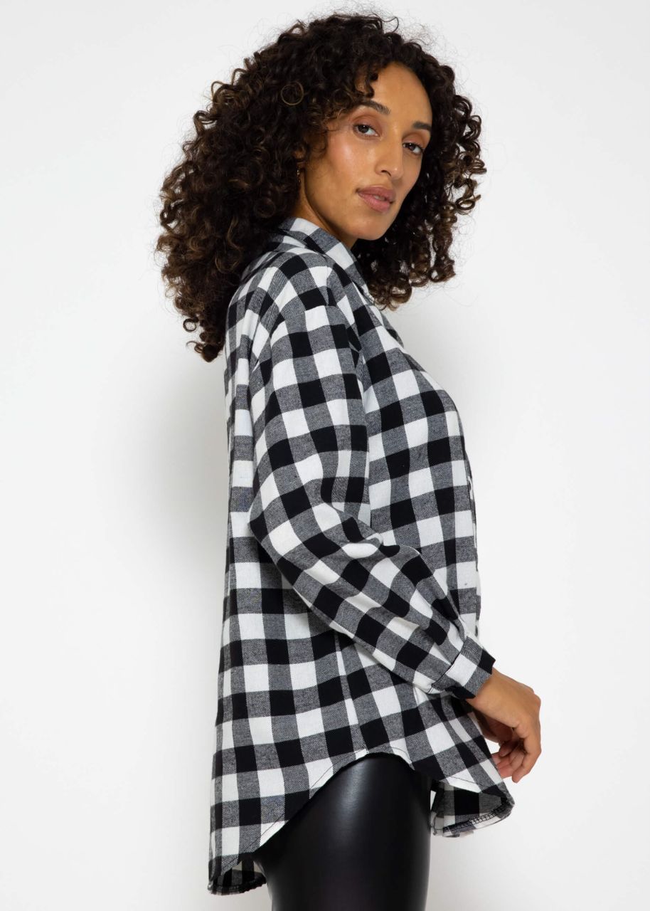 Checked blouse shirt - black and white