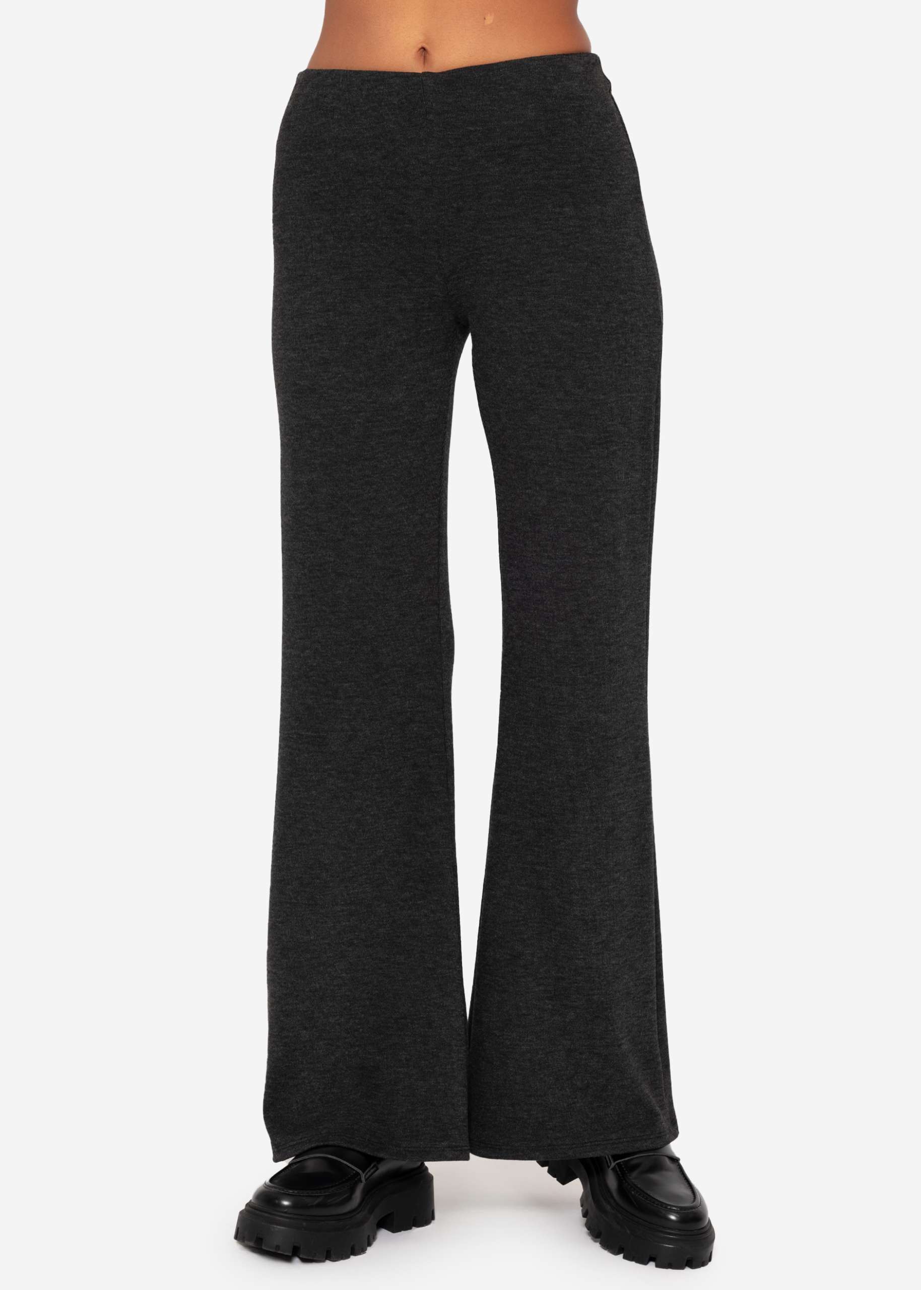 Jersey Flare Pants - dark grey mottled