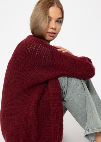 Oversize cardigan - burgundy red