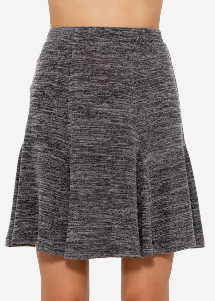 Short jersey skirt - dark gray melange