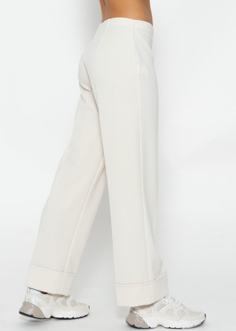 Ankle-length trousers with lapel - offwhite