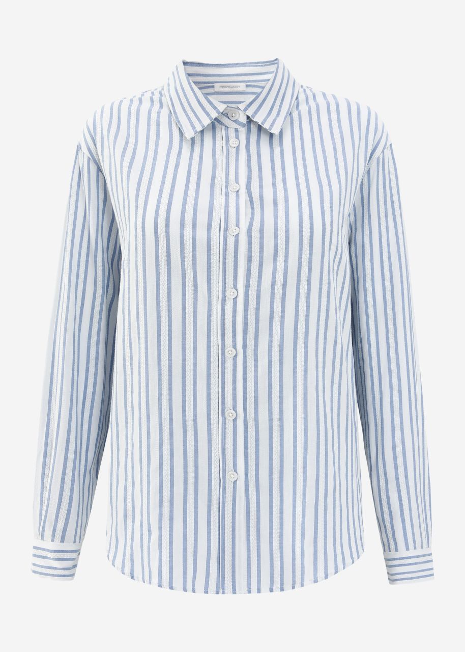 Striped shirt blouse - blue