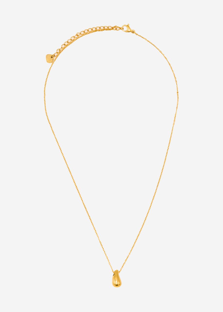 Necklace with small drop pendant - gold