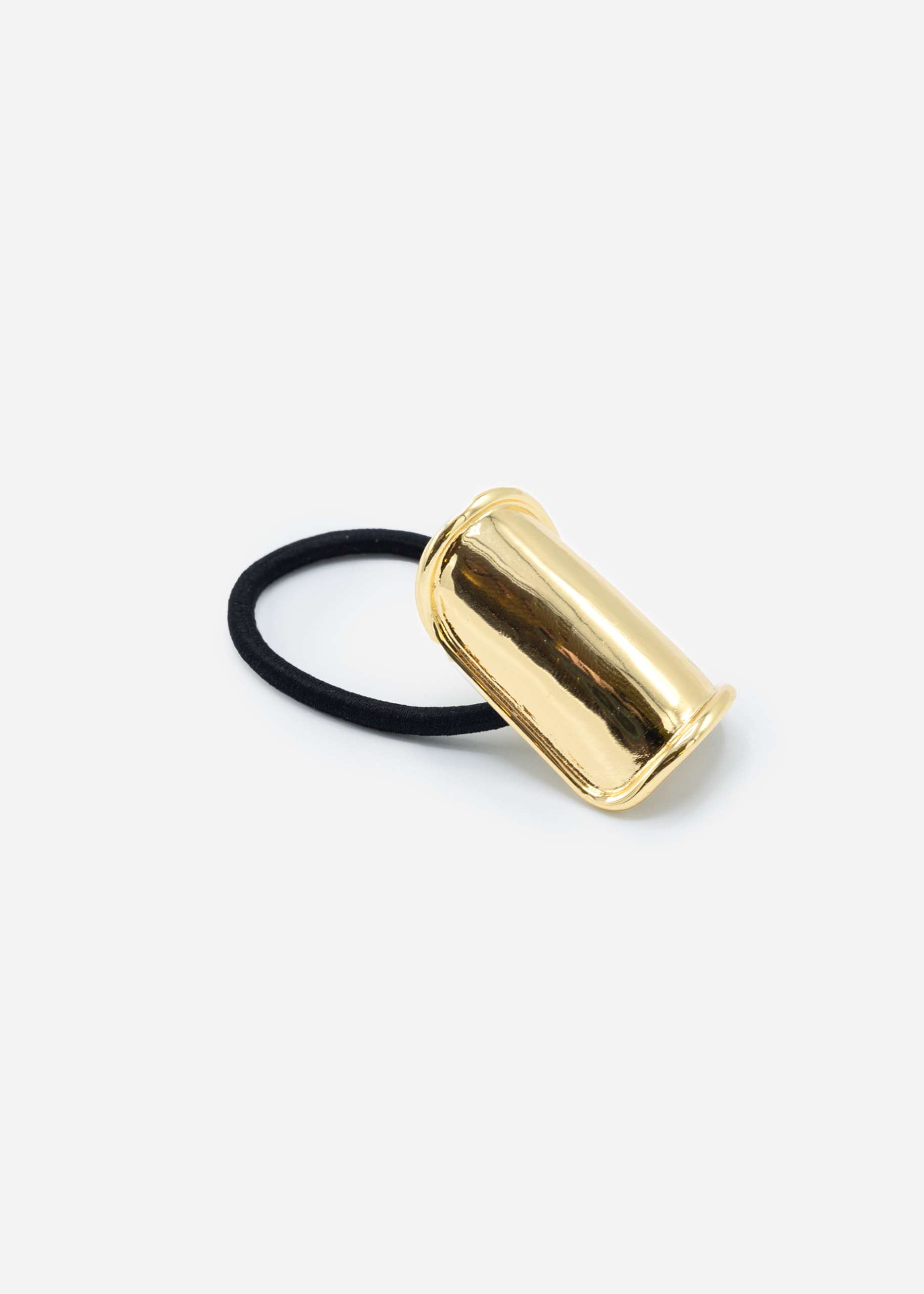 Hair tie with oval design - gold