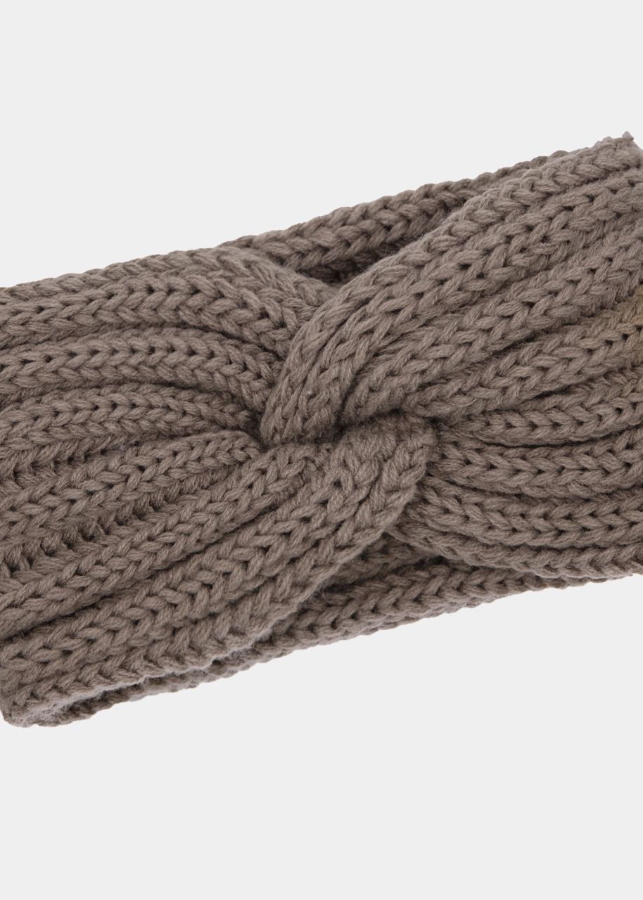 Ribbed knit headband - taupe