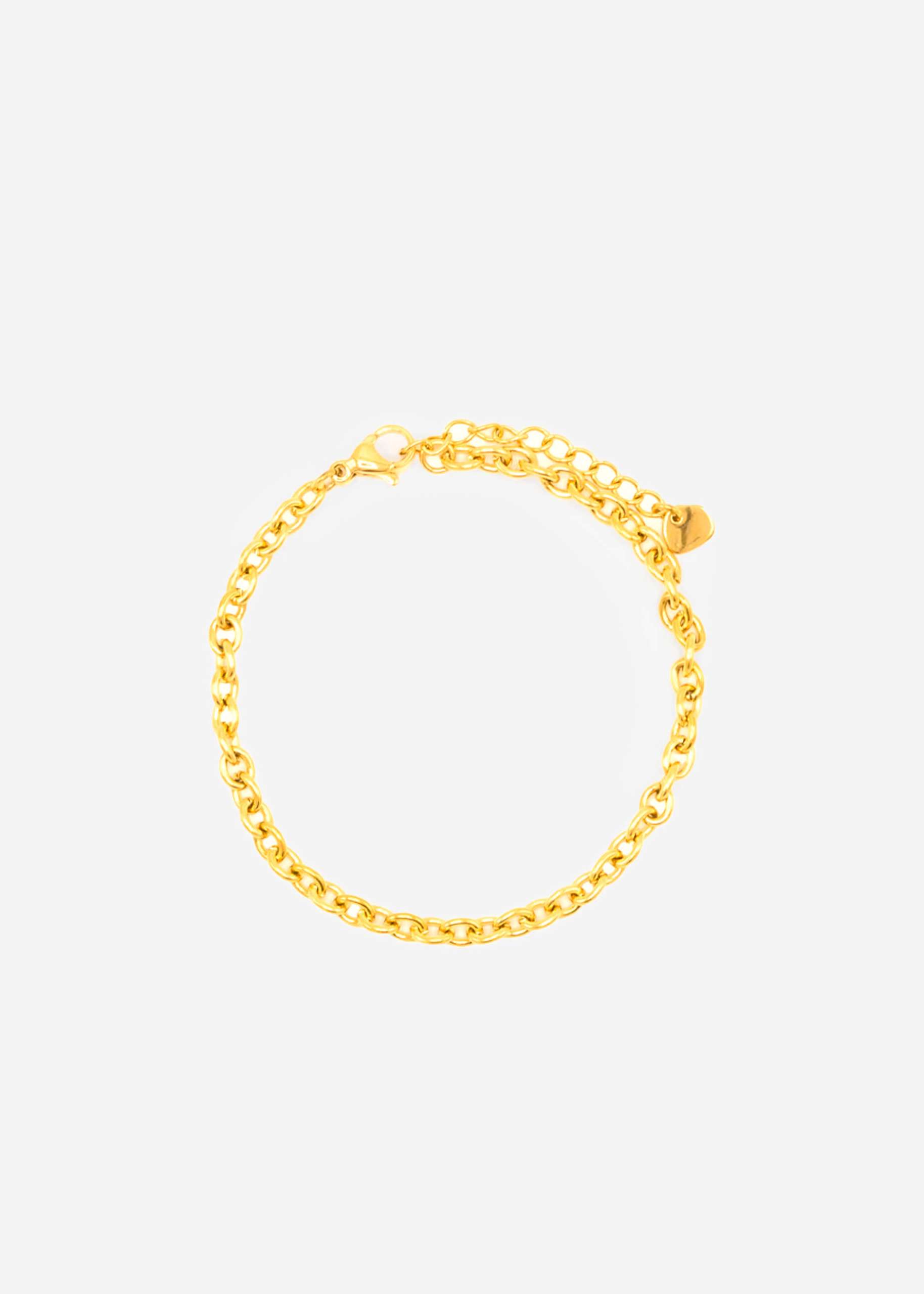 Bracelet with fine chain links - gold