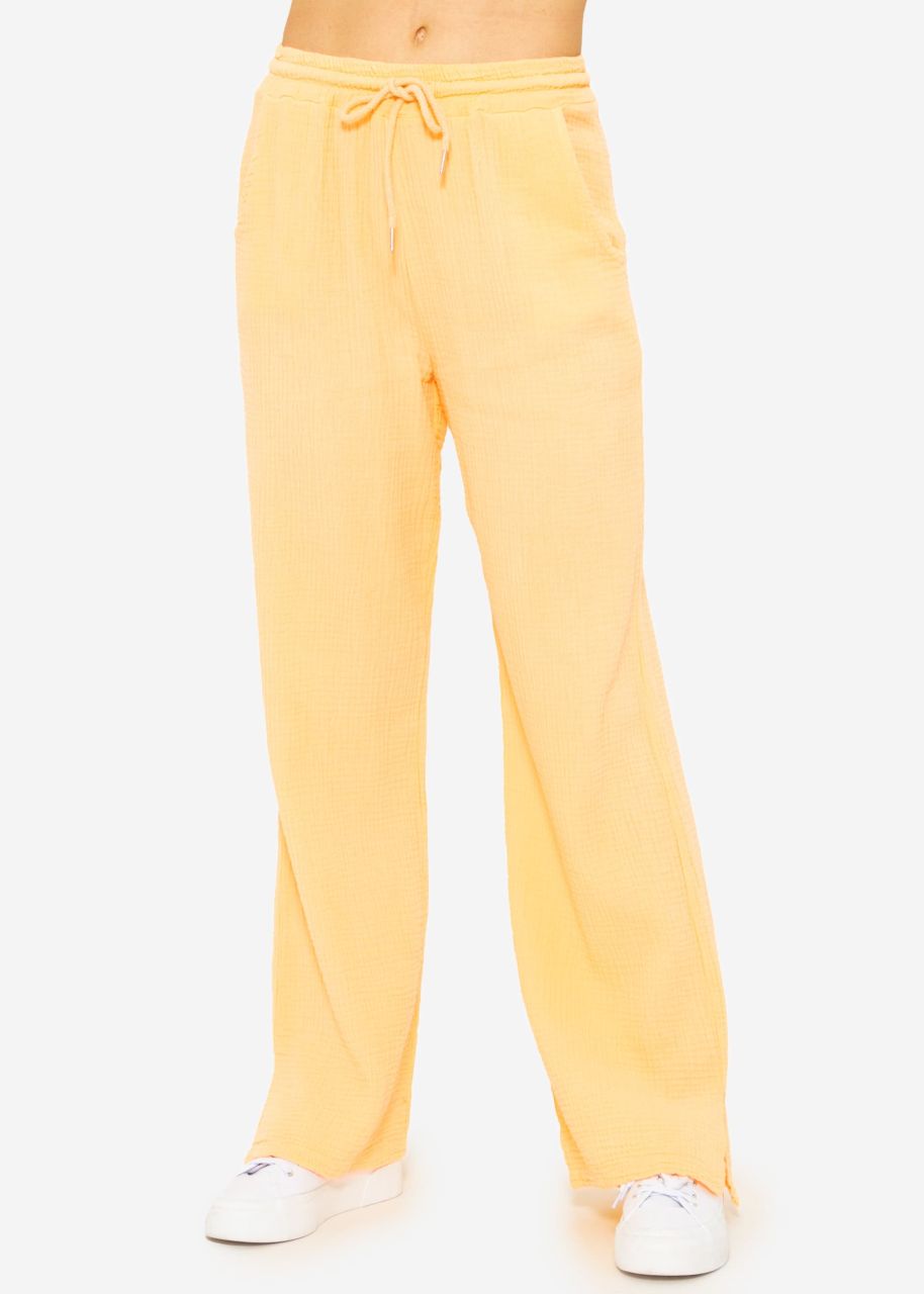 Muslin pants, vanilla yellow
