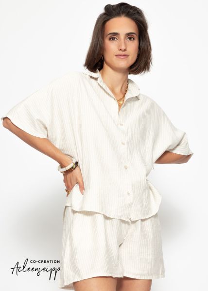 Striped blouse - light beige