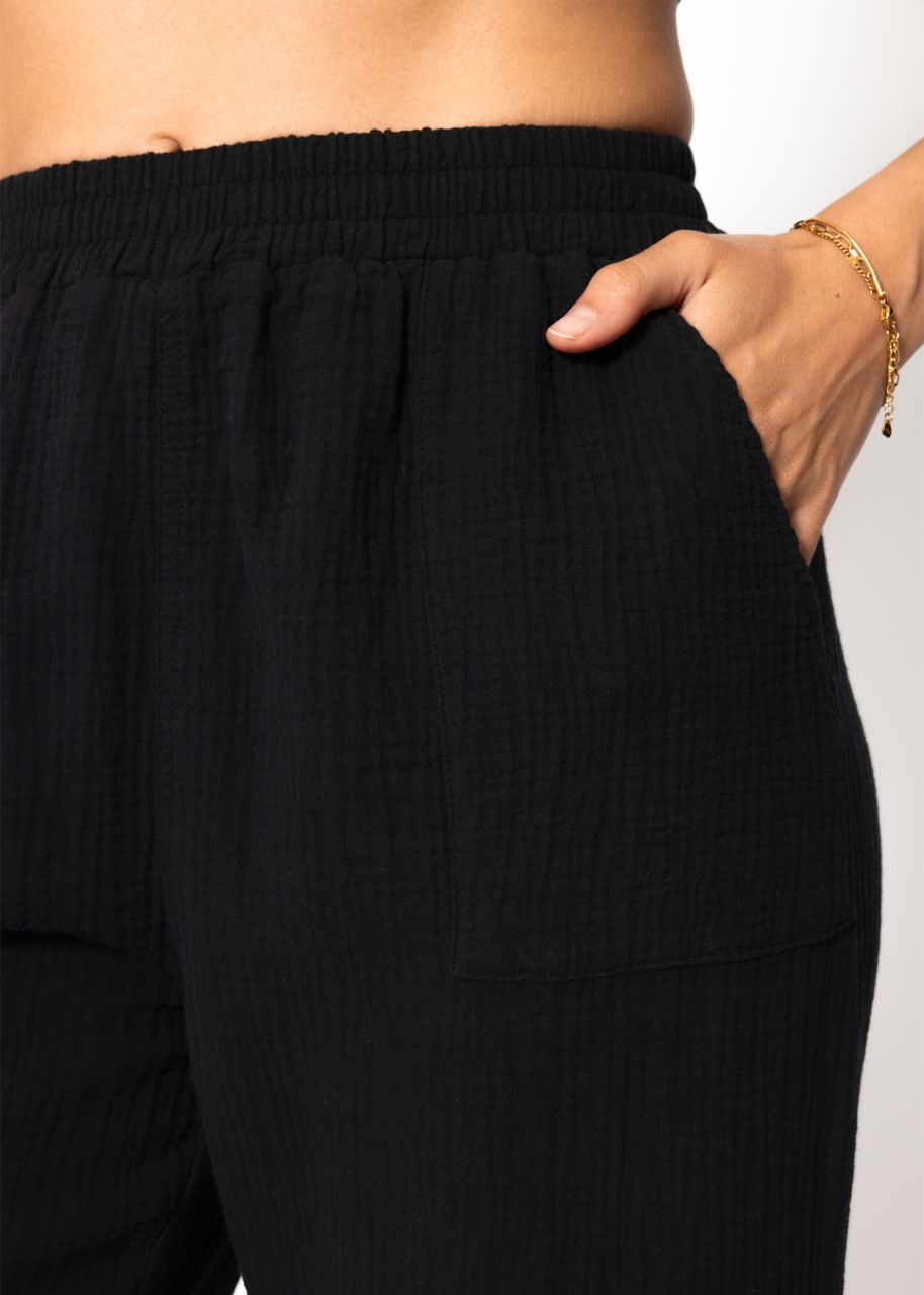 Muslin trousers - black