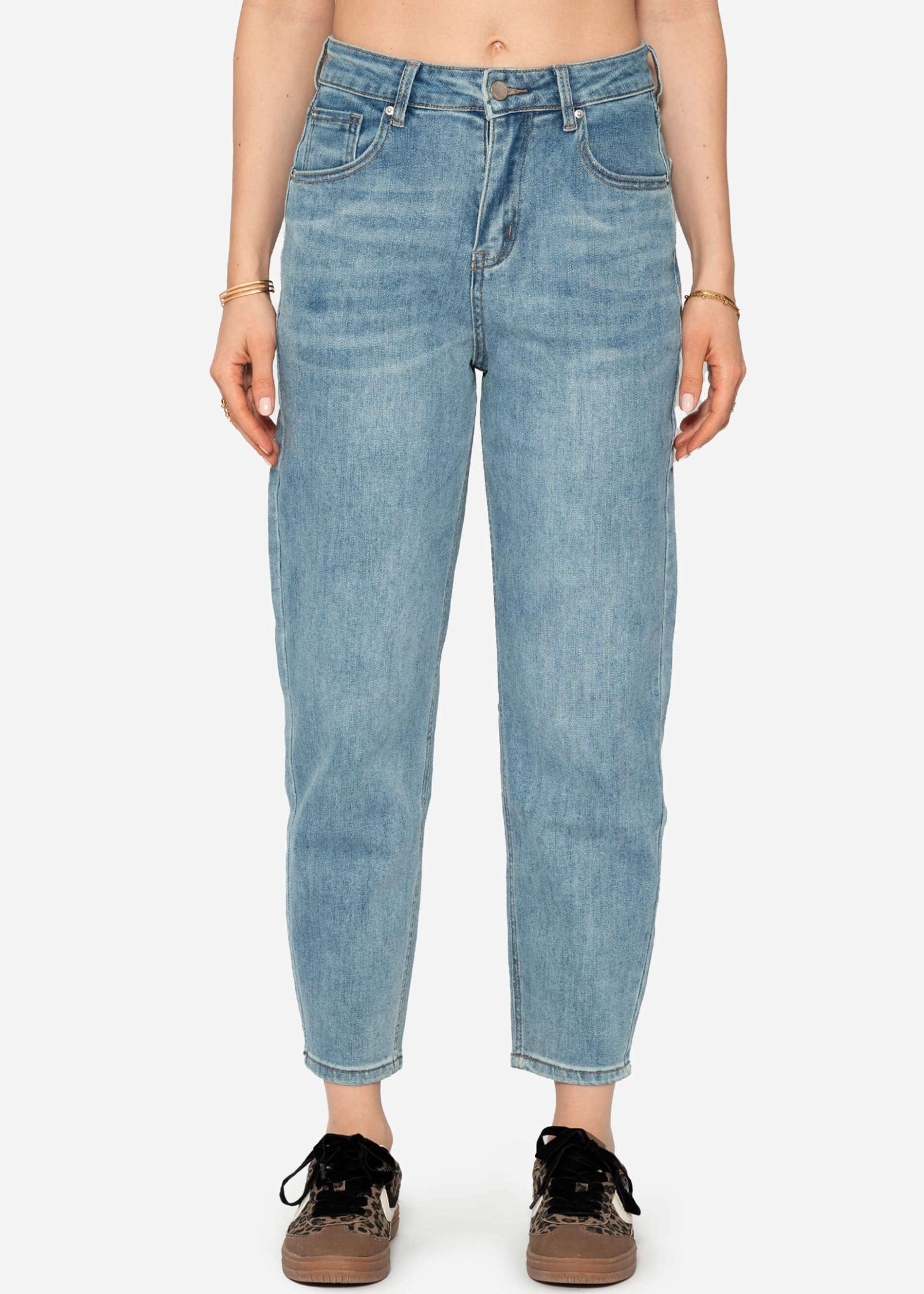 High waist carrot jeans - blue