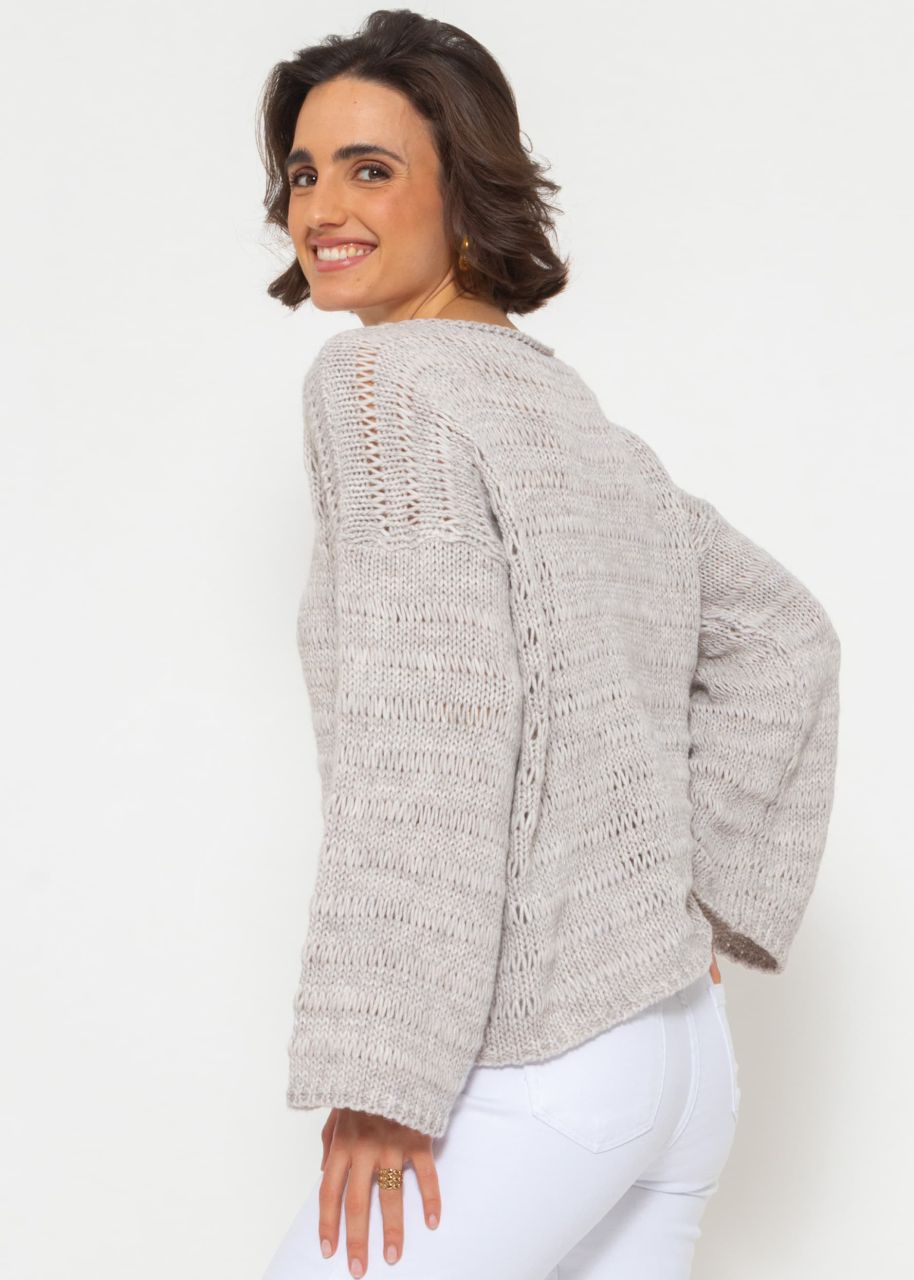 Sweater with wide sleeves - gray