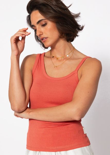 Asymmetric tank top - lobster