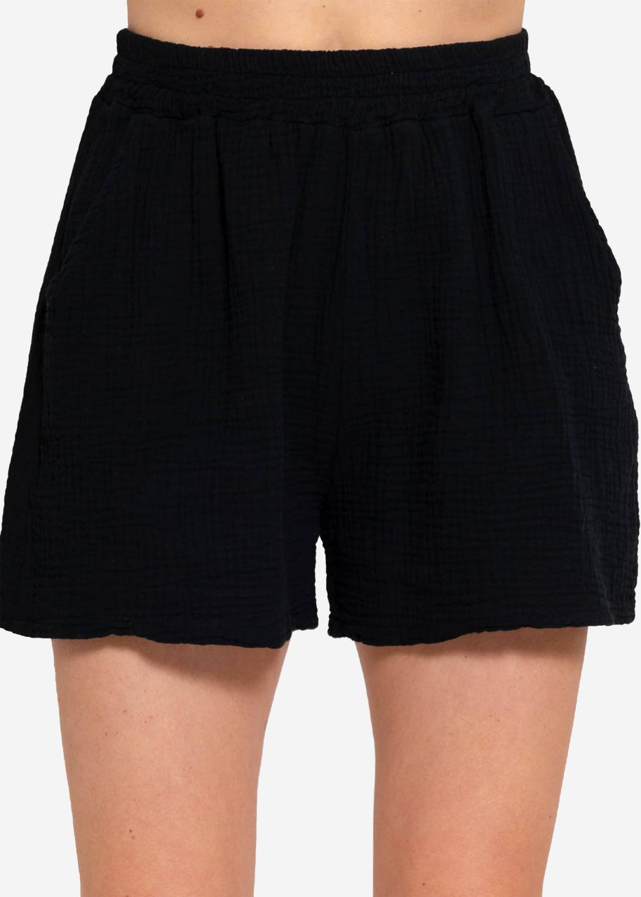 Muslin shorts, black