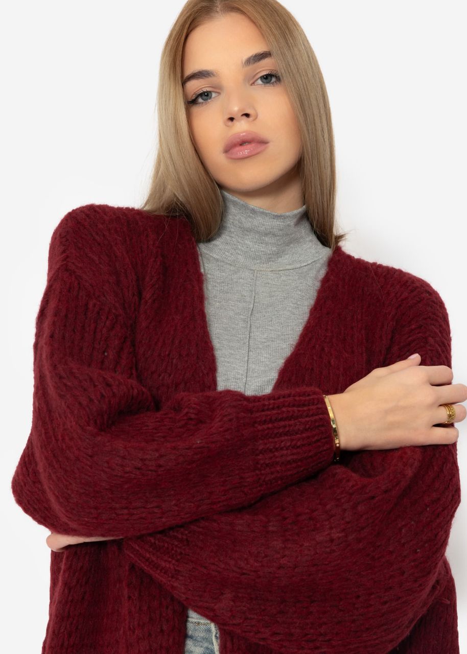 Oversize cardigan - burgundy red