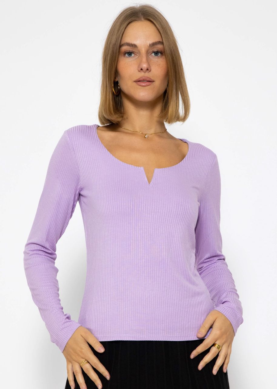 Ribbed long sleeve shirt - lilac