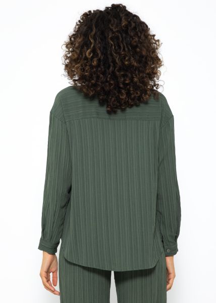 Blouse with crinkle effect - khaki