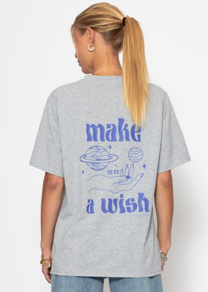 Oversize T-shirt with print - grey